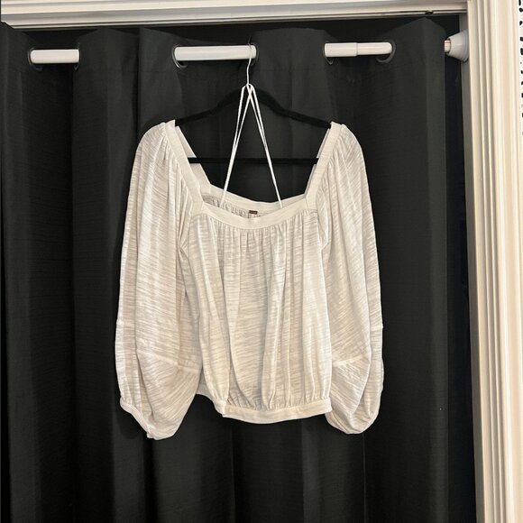 COPY - NWOT Free People Sweet Goodbye Square Neck White Top - Picture 2 of 5
